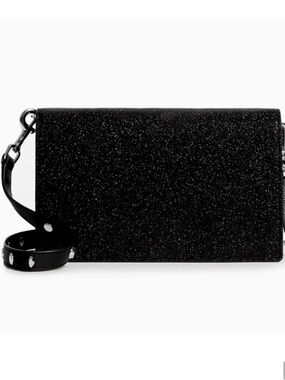 ALLSAINTS Sid Glitter Black Glitter Crossbody Studs